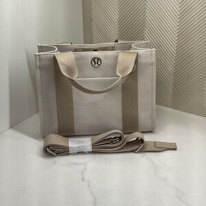 Lululemon Athletica Cream and Tan Tote Bag